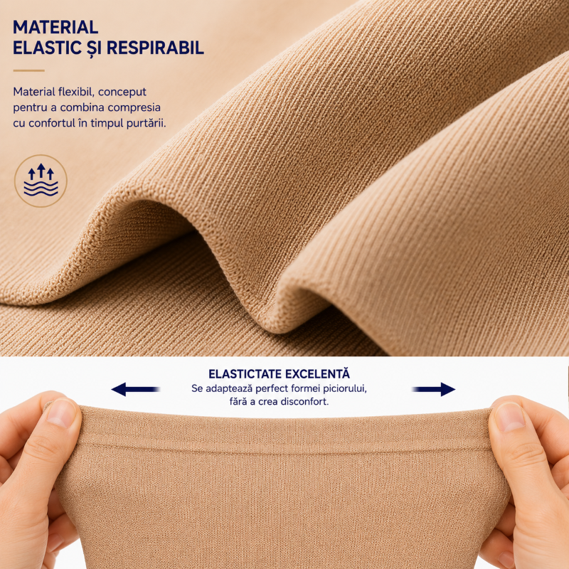 Material elastic și respirabil șosete compresive Zenifique